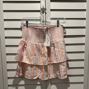 Vineyard Vines NWT Harbor smocked Women's lined multicolor stripped Skirt.